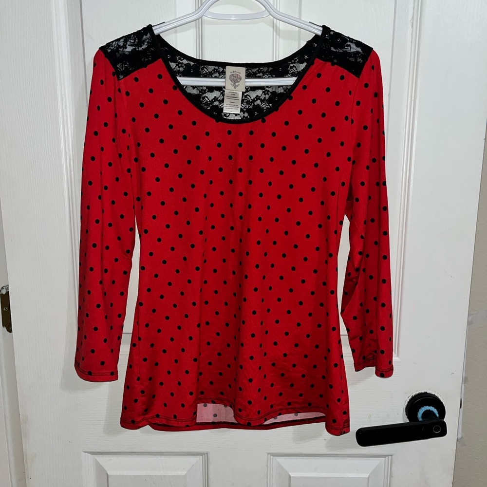 Ladybug/Polka Dot Lace Pajama Set